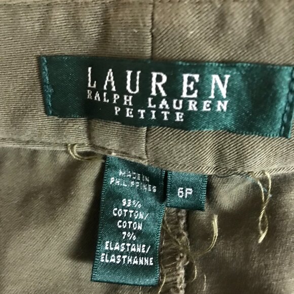 Lauren Ralph Lauren Pants Size 4 Green Straight Leg Front Zipper Stretchy - Picture 4 of 6